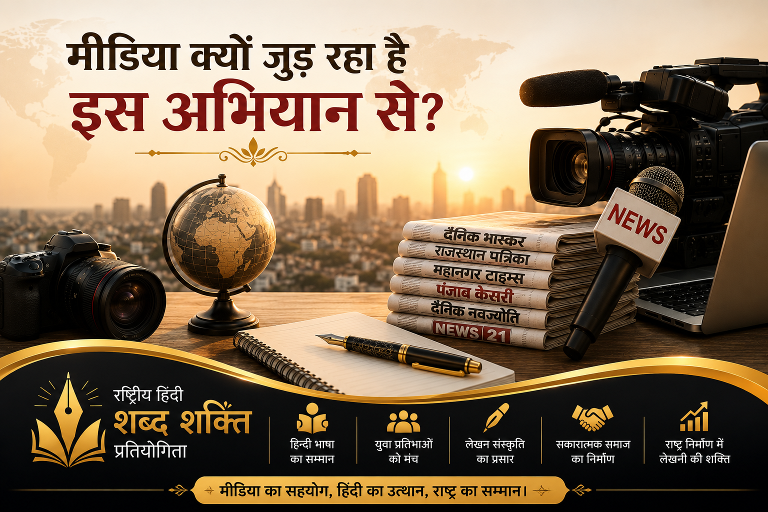 मीडिया क्यों जुड़ रहा है इस अभियान से? राष्ट्रीय हिन्दी शब्द शक्ति प्रतियोगिता